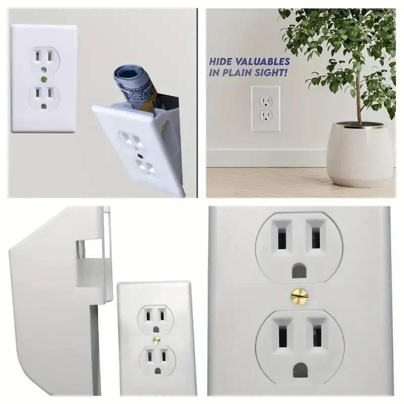 Hidden Wall Safe Outlet Discreet Storage for Valuables, Keys & Jewelry Safe Box