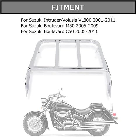 Sissy Bar Rear Luggage Rack For Suzuki Boulevard M50 C50 Intruder VL800 Chrome