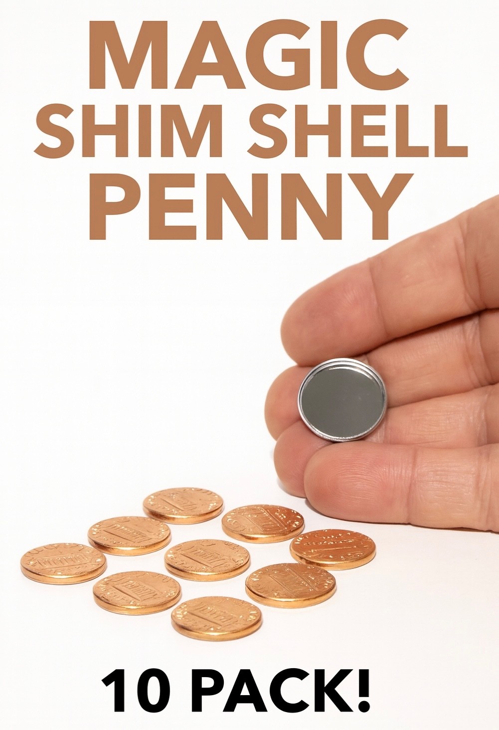 10 STEEL SHIM SHELL US PENNY TAIL Dime Magic Trick Hollow Coin Magnetic Vanish