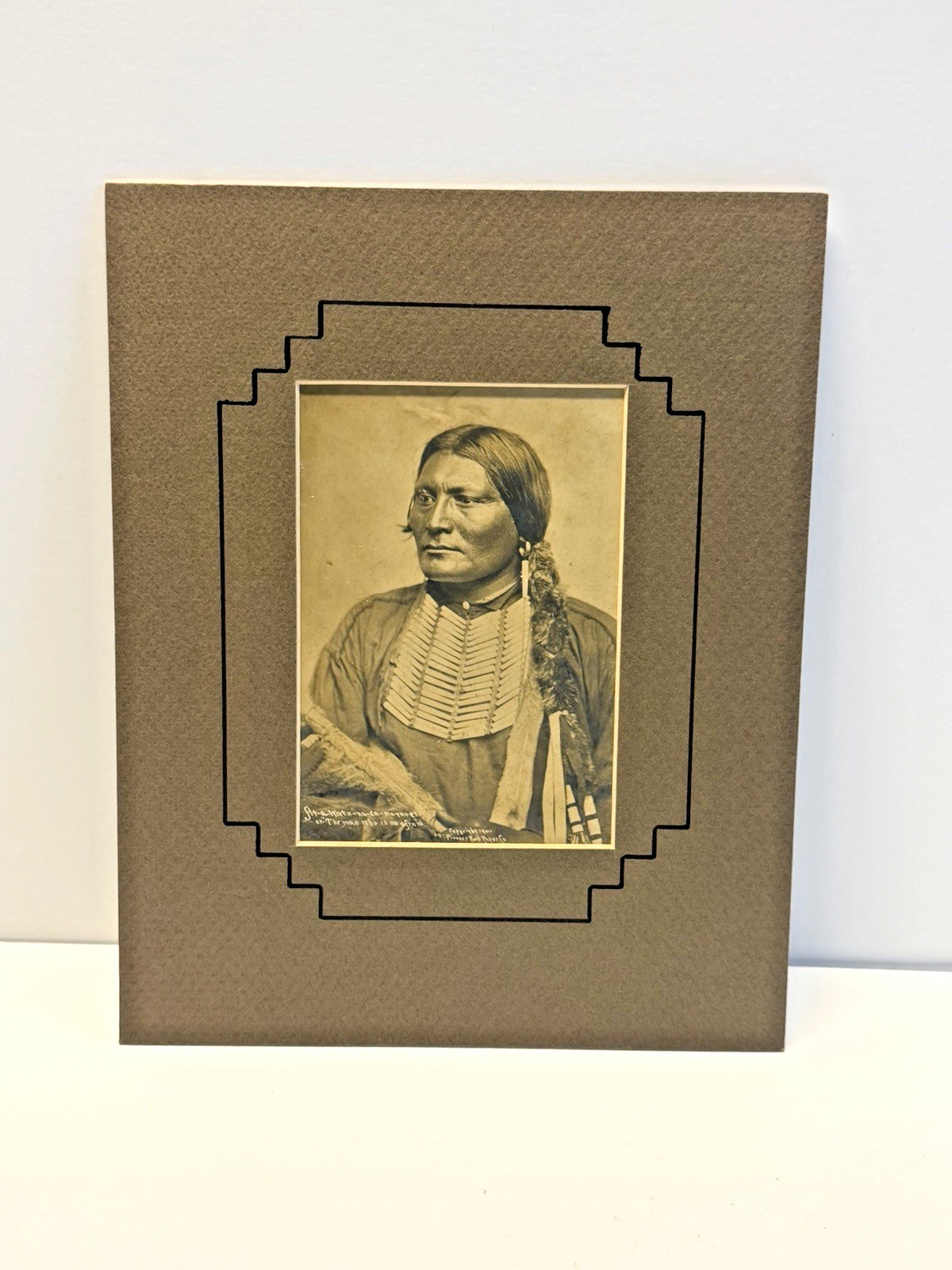 Antique Native American Indian Photograph of Chief Wah-Shun-Gah of Kaw Nation