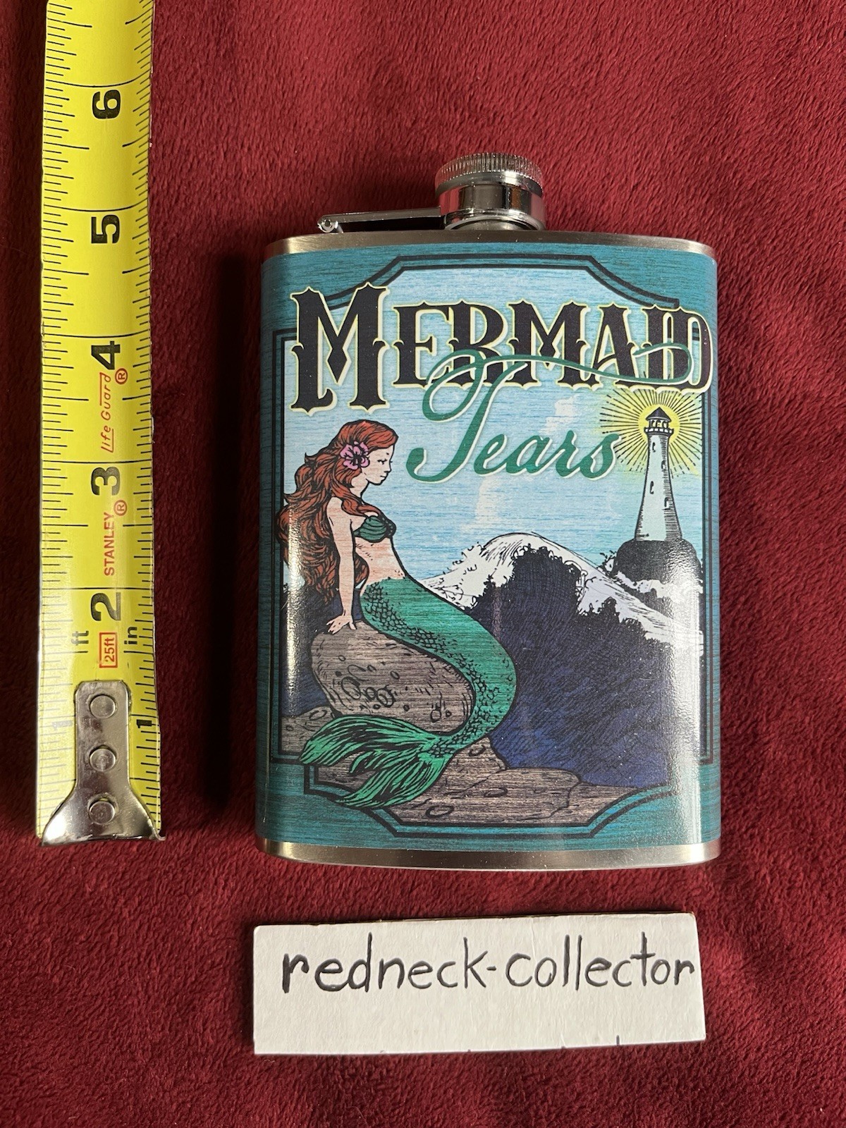 NEW Stainless Steel Flask "Mermaid Tears" 8 Oz Liquor Flask RETRO MERMAID Flask