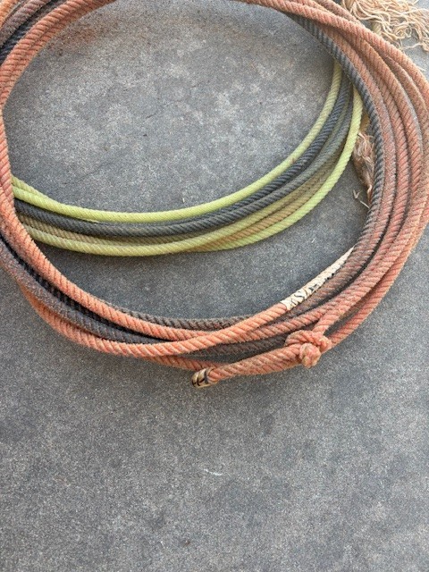 2 Two USED COWBOY ROPES LARIAT Nylon From Oklahoma Cattle Ranch 35' & 31'