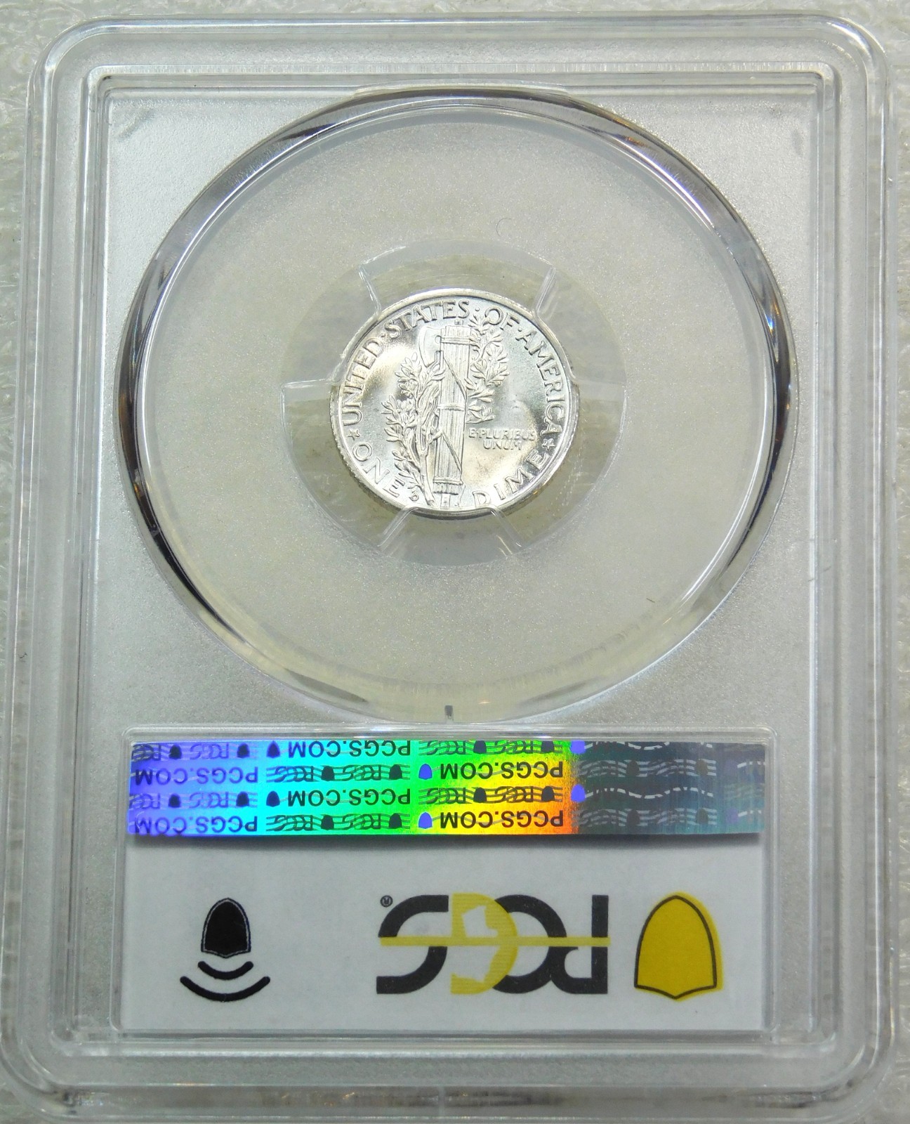 1938-D Mercury Dime PCGS MS65FB Full Bands Frosty White PQ New Holder #K470A