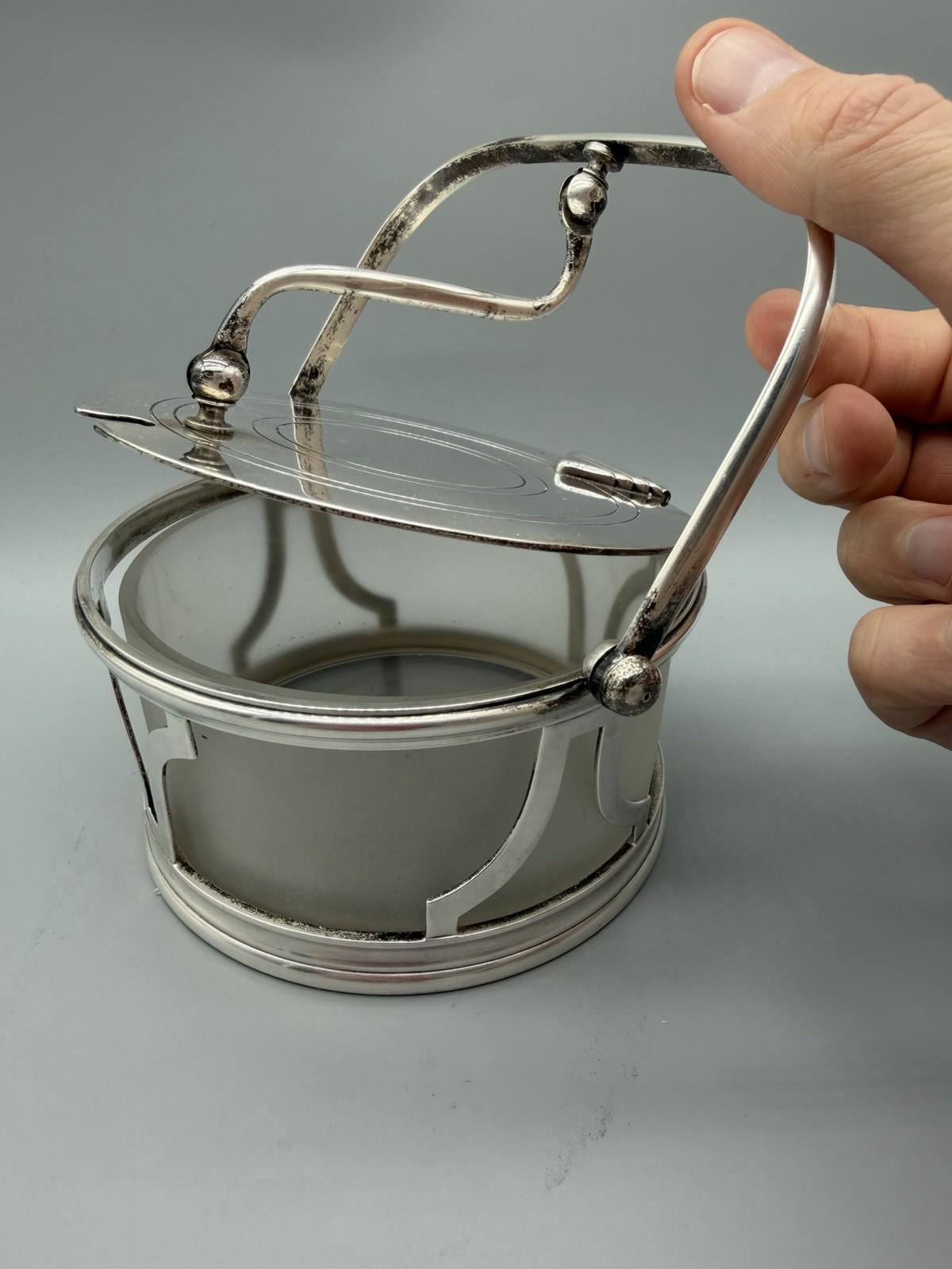 French Boulenger Art Deco Sterling Silver Cheese Serving Dish, 510 grams