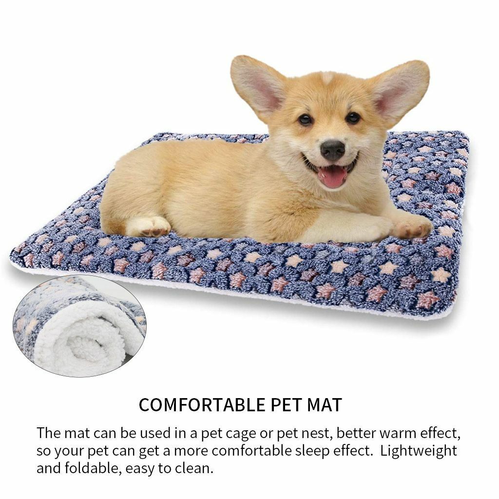 Self Warming Pet Bed Cushion Pad Dog Cat Cage Kennel Crate Soft Cozy Mat Blanket