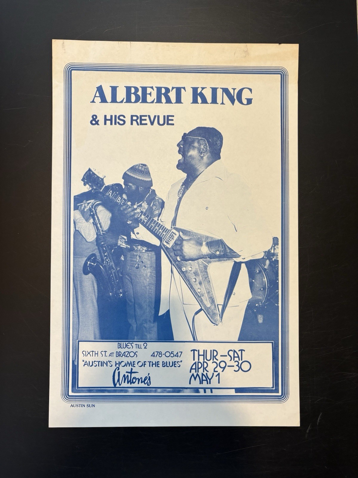 1976 Albert King At Antones In Austin Original Concert Poster