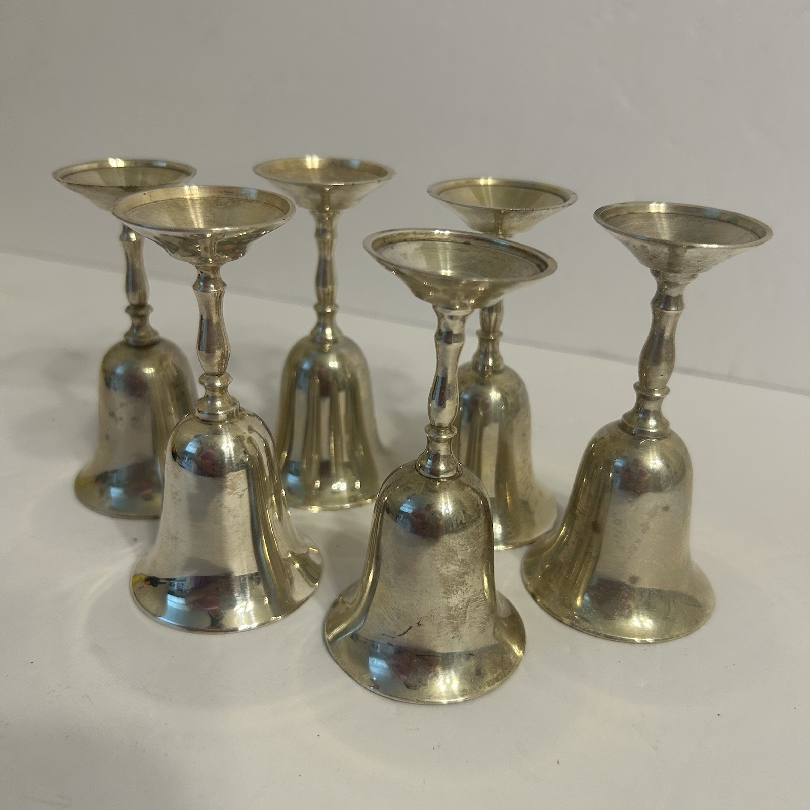 Set of Six Vintage Silver Plate Wine Goblets 1oz Made In India EUC