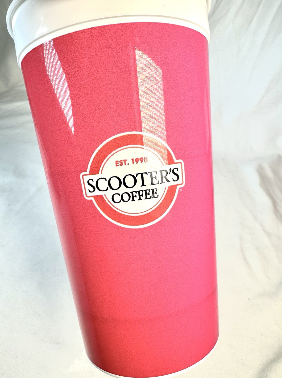 Scooter's Coffee Collectible Red Cup Cheers 32oz, 2 Stickers And A Straw Topper