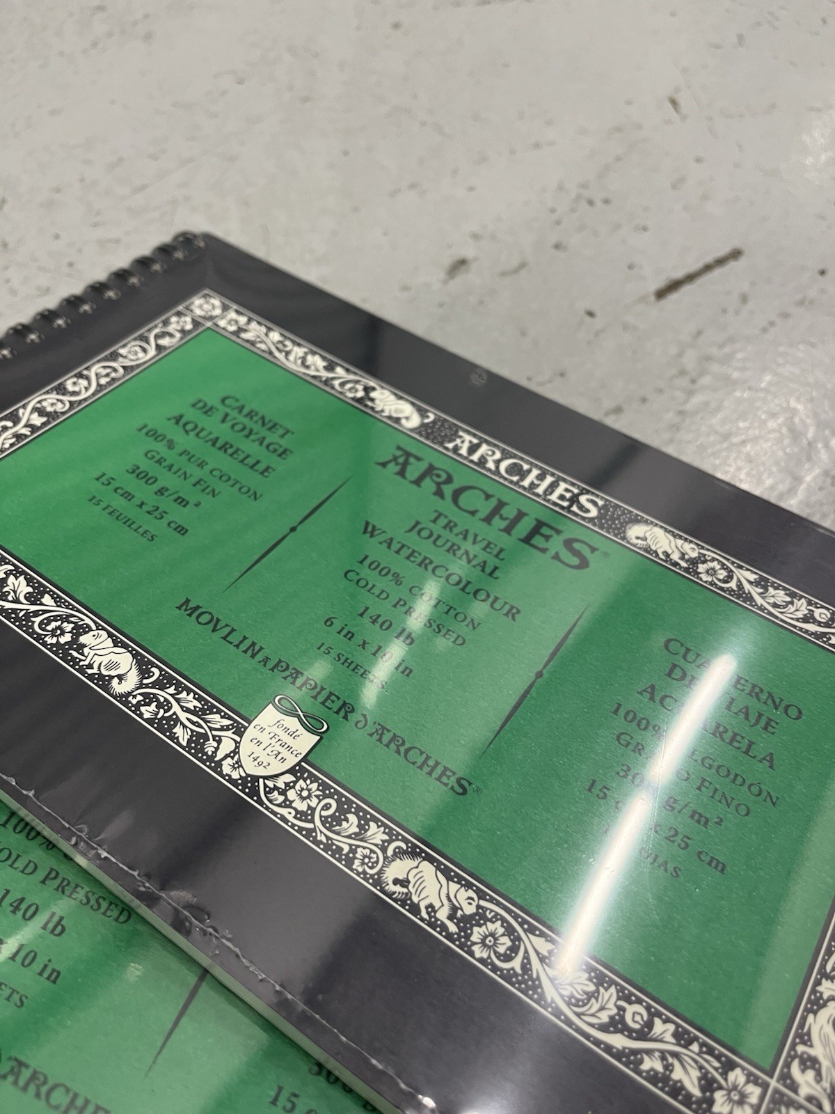 Lot Of 4 Arches Watercolor Travel Journal 6x10 100% Cotton Cold Pressed Paper