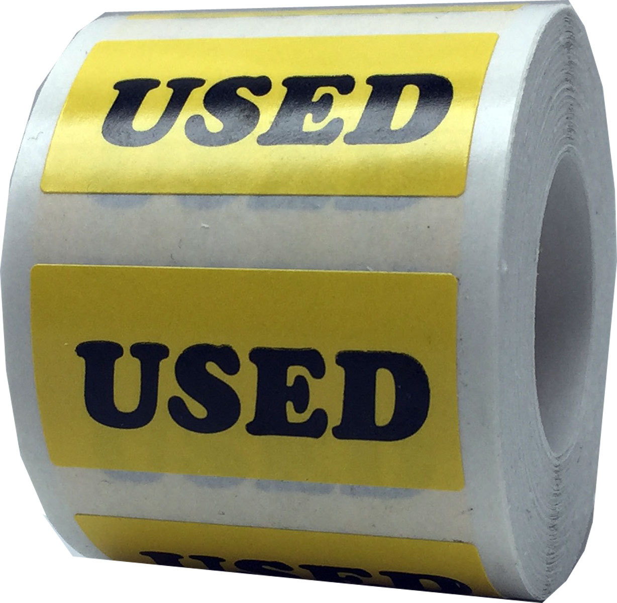 Yellow "USED" Stickers | 0.75 x 1.5" Inch Rectangle | 500 Pack