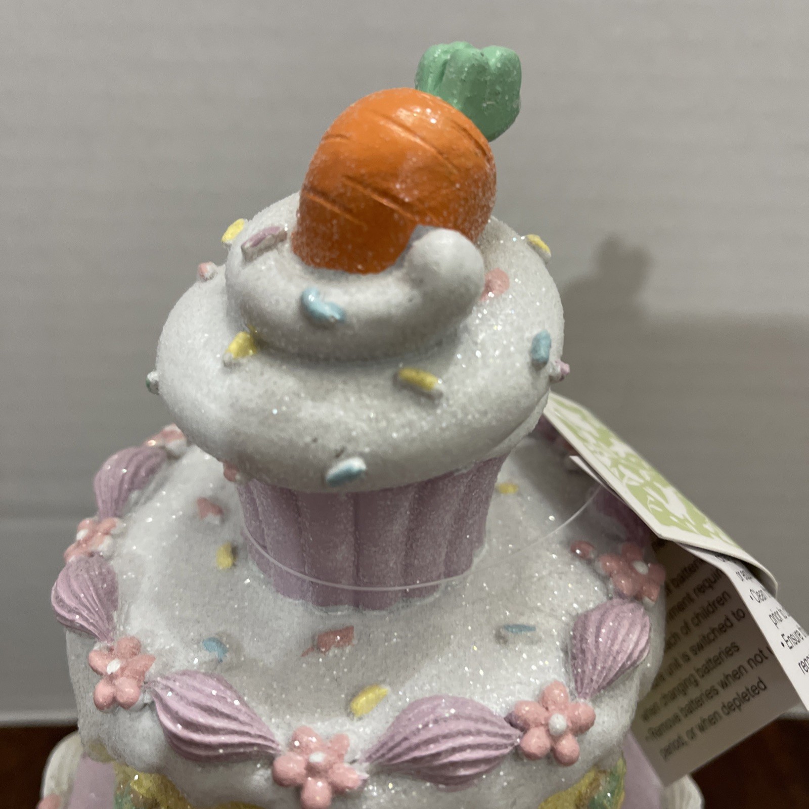Easter Cake Cupcake Gingerbread House Bunny Carrot LIGHT UP Tabletop Decor 10.5"