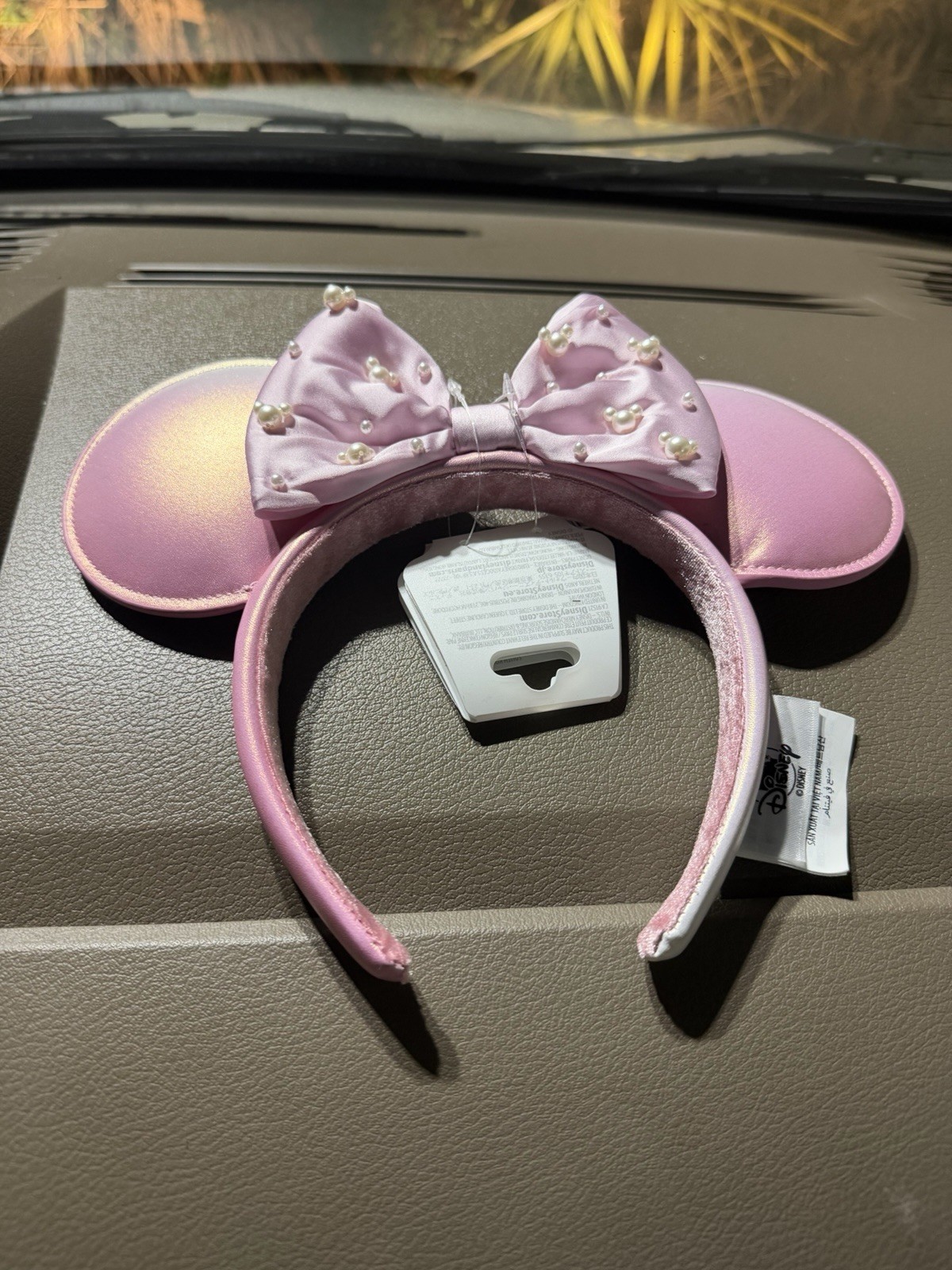 Disney parks Minnie Mouse Pink & Pearl Ear Headband New