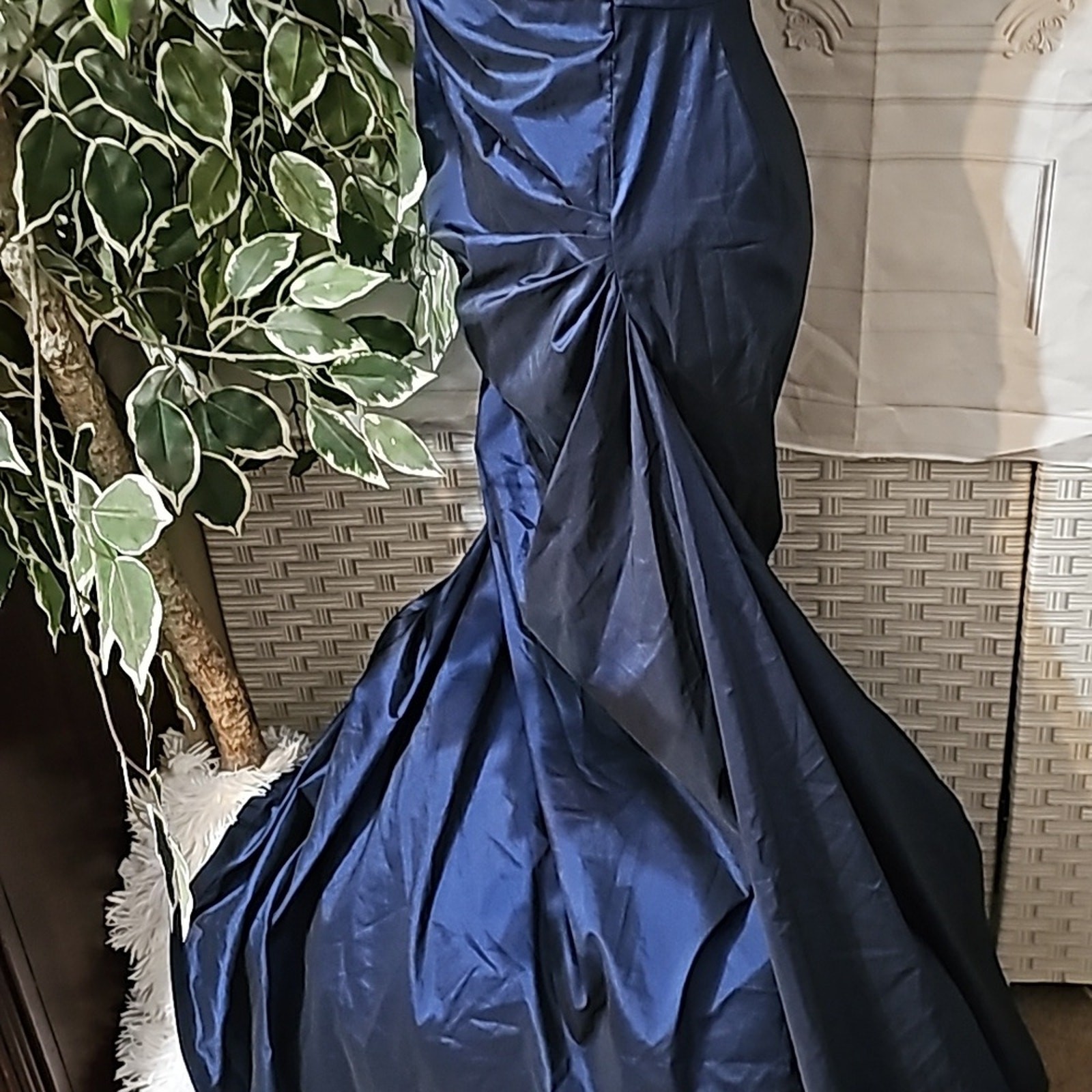 Tadashi NWOT Satin Blue Gown 4