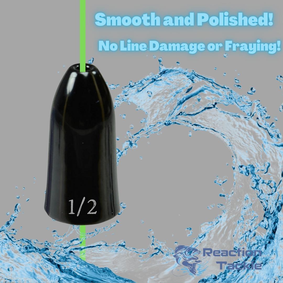 Reaction Tackle Tungsten Bulk Worm Weights Bullet Sinkers Various Colors / Sizes