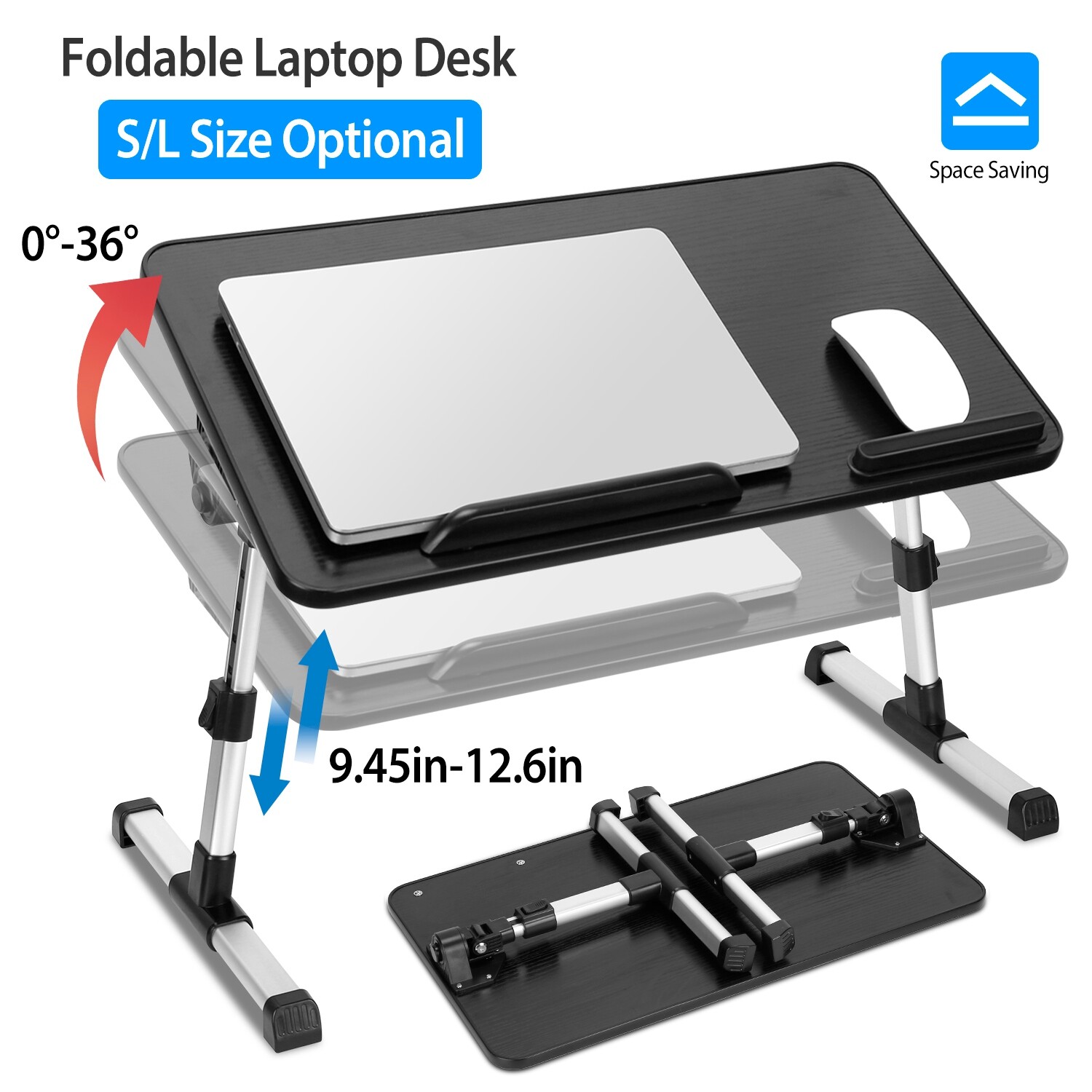Adjustable Laptop Table Stand Lap Tray Sofa Bed Notebook Computer Foldable Desk