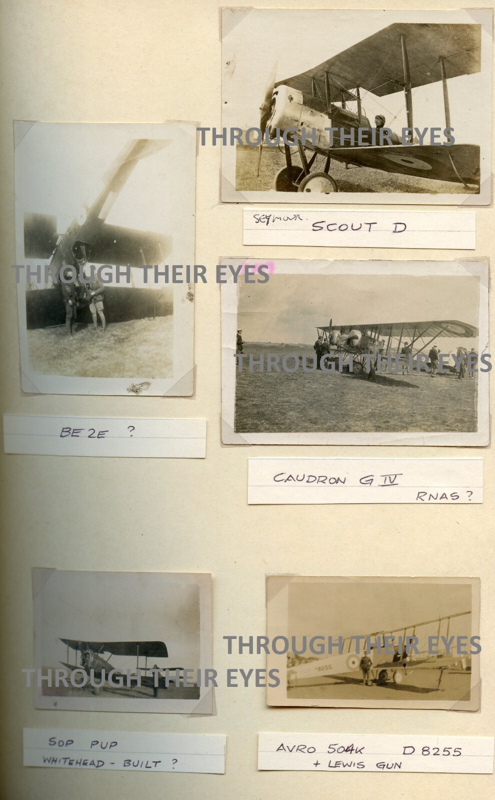 DVD Scans RFC Royal Flying Corps Pilots WW1 photo album Harold Seymour WWI