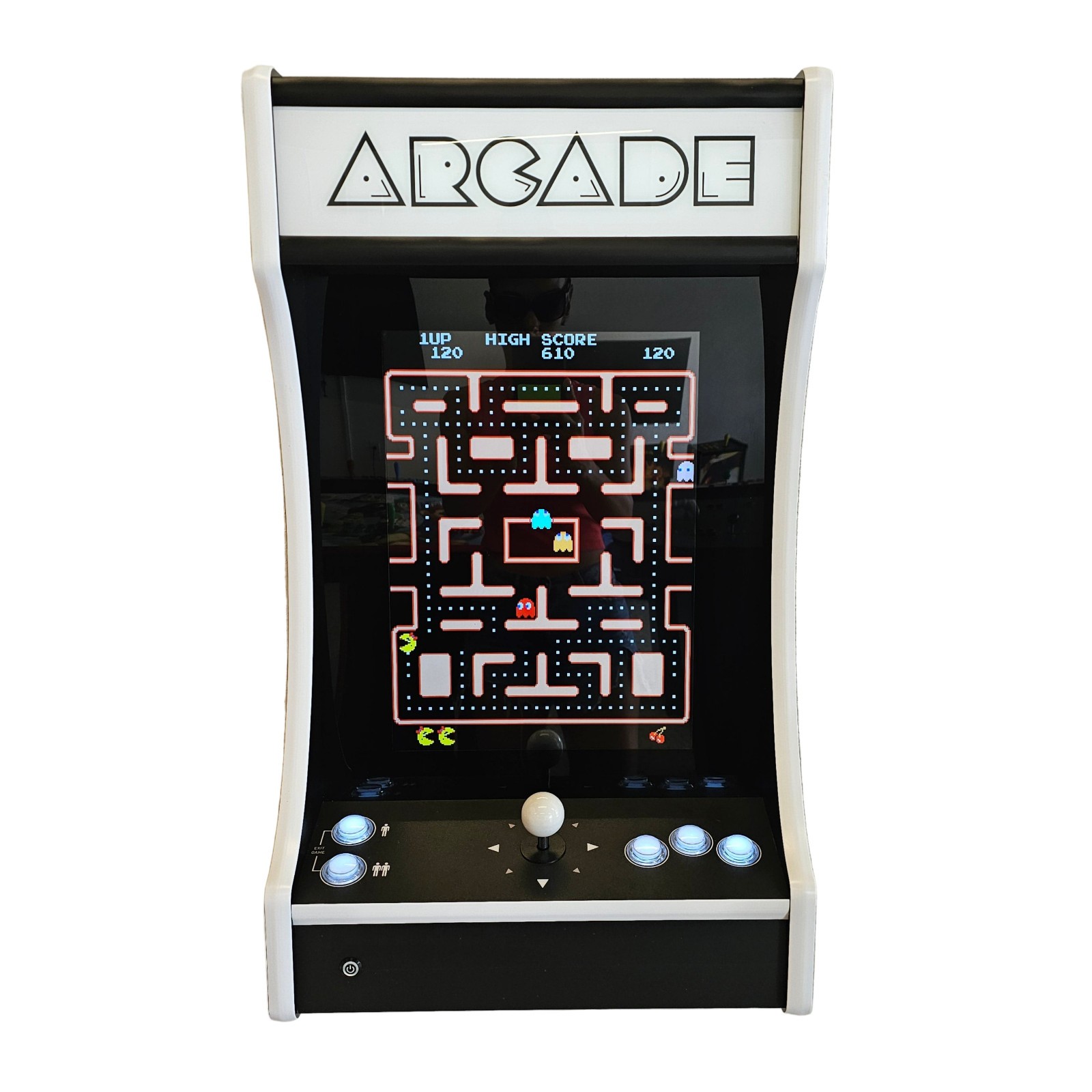 Black & White Wall Mounted Or Tabletop Arcade Machine plays 150+ Games