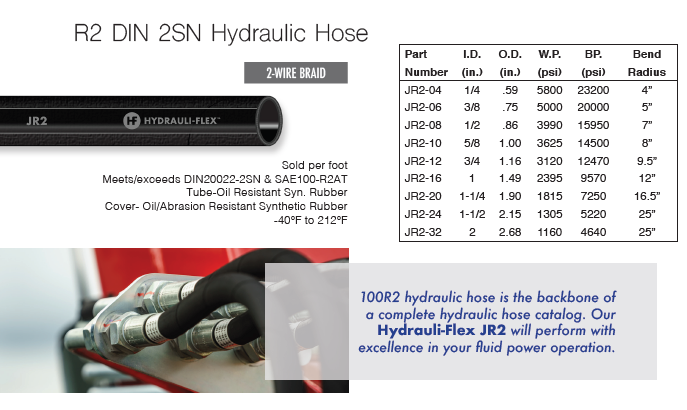 ** NEW 50ft R2-08 1/2" SAE 100 R2 AT 2 WIRE HYDRAULIC HOSE FREE SHIPPING**