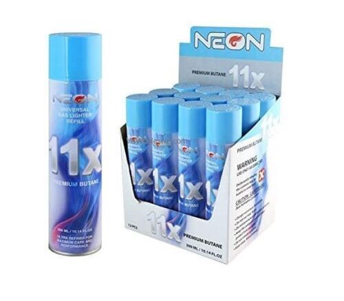 4 6 12 Can Neon 11X Refined Butane Lighter Gas Fuel Refill 300 mL Universal Tip