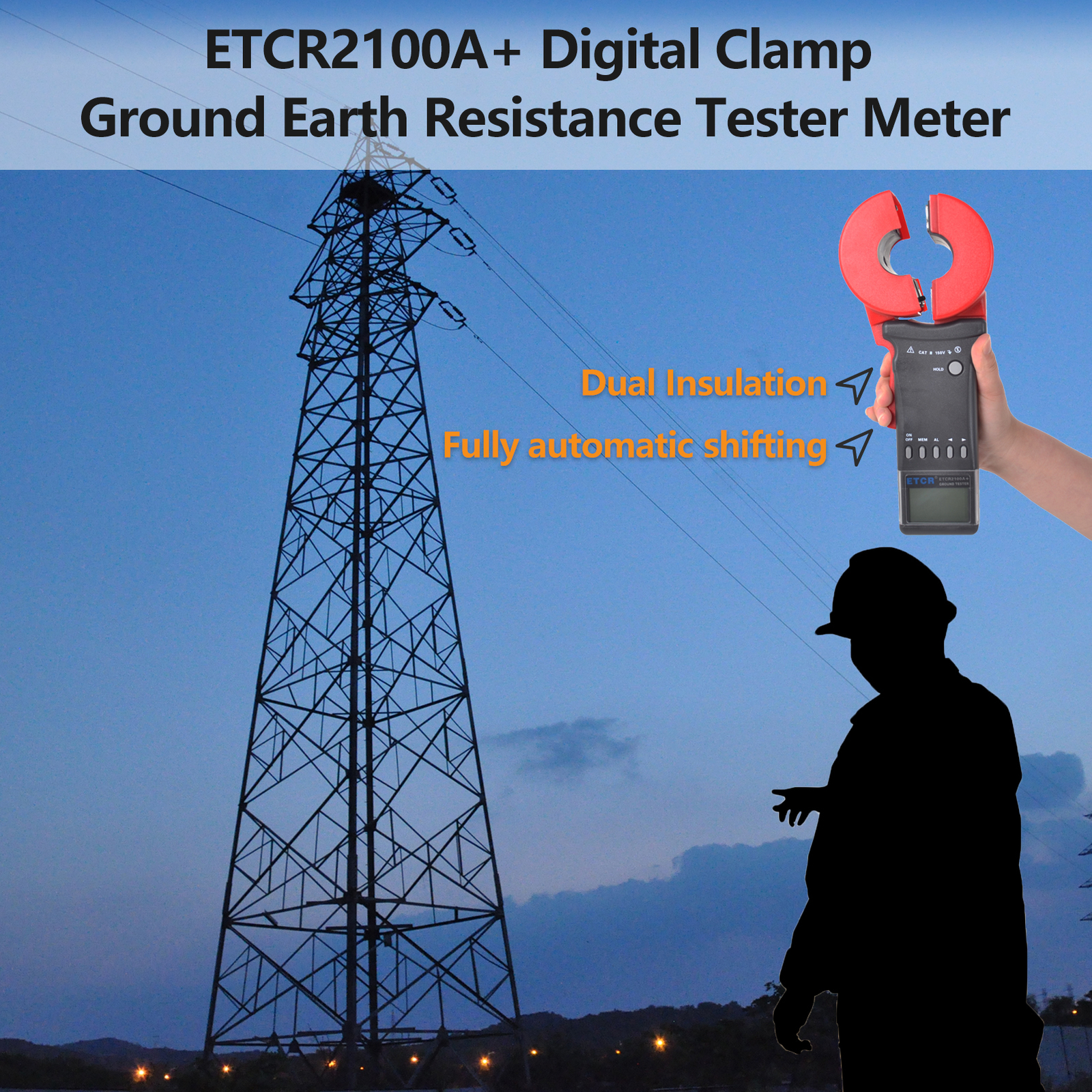 Ground Earth Resistance Tester Earth Resistance Tester Digital Clamp On Ground