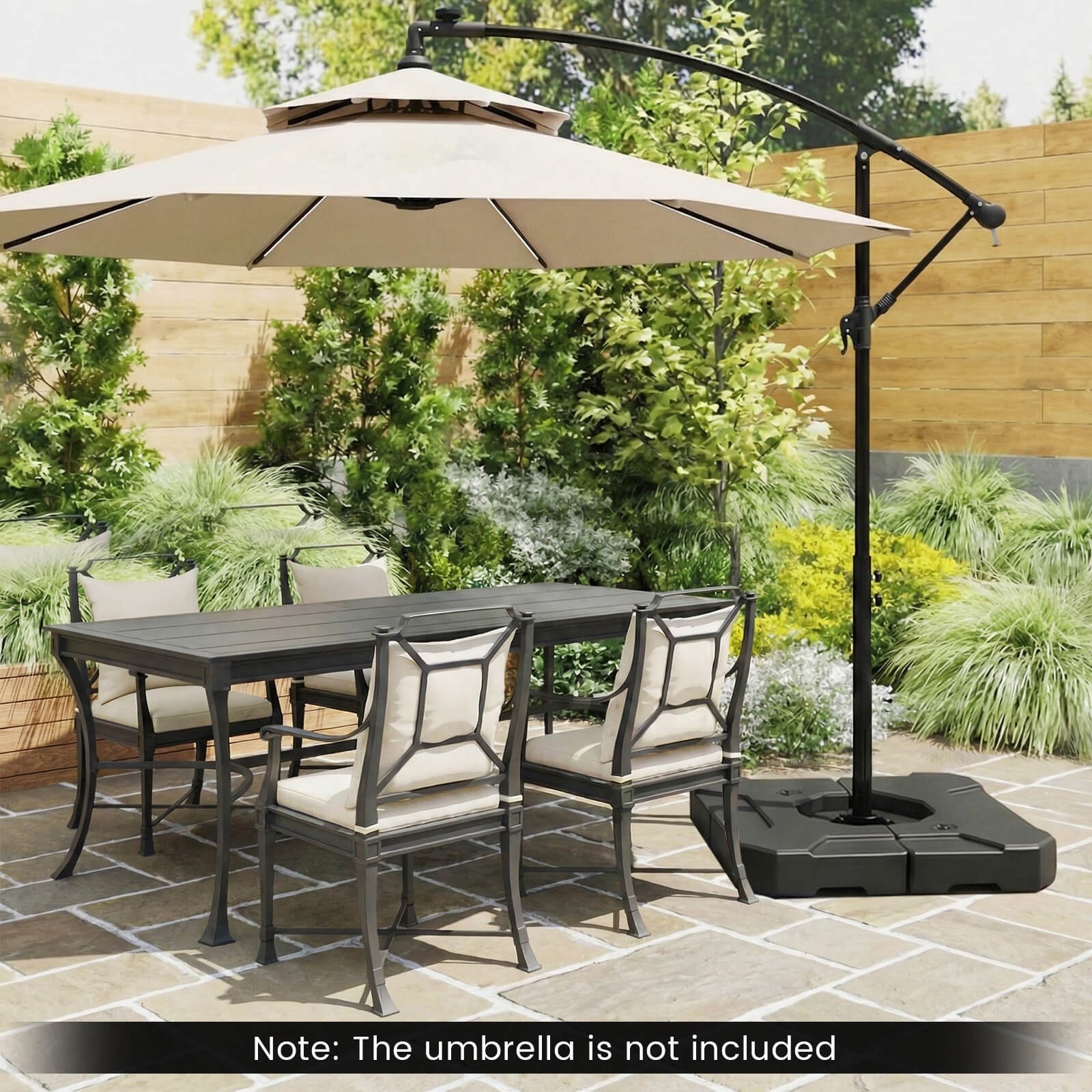 274 LBS Cantilever Patio Umbrella Base w/Handles, Weighted Base for Outdoor