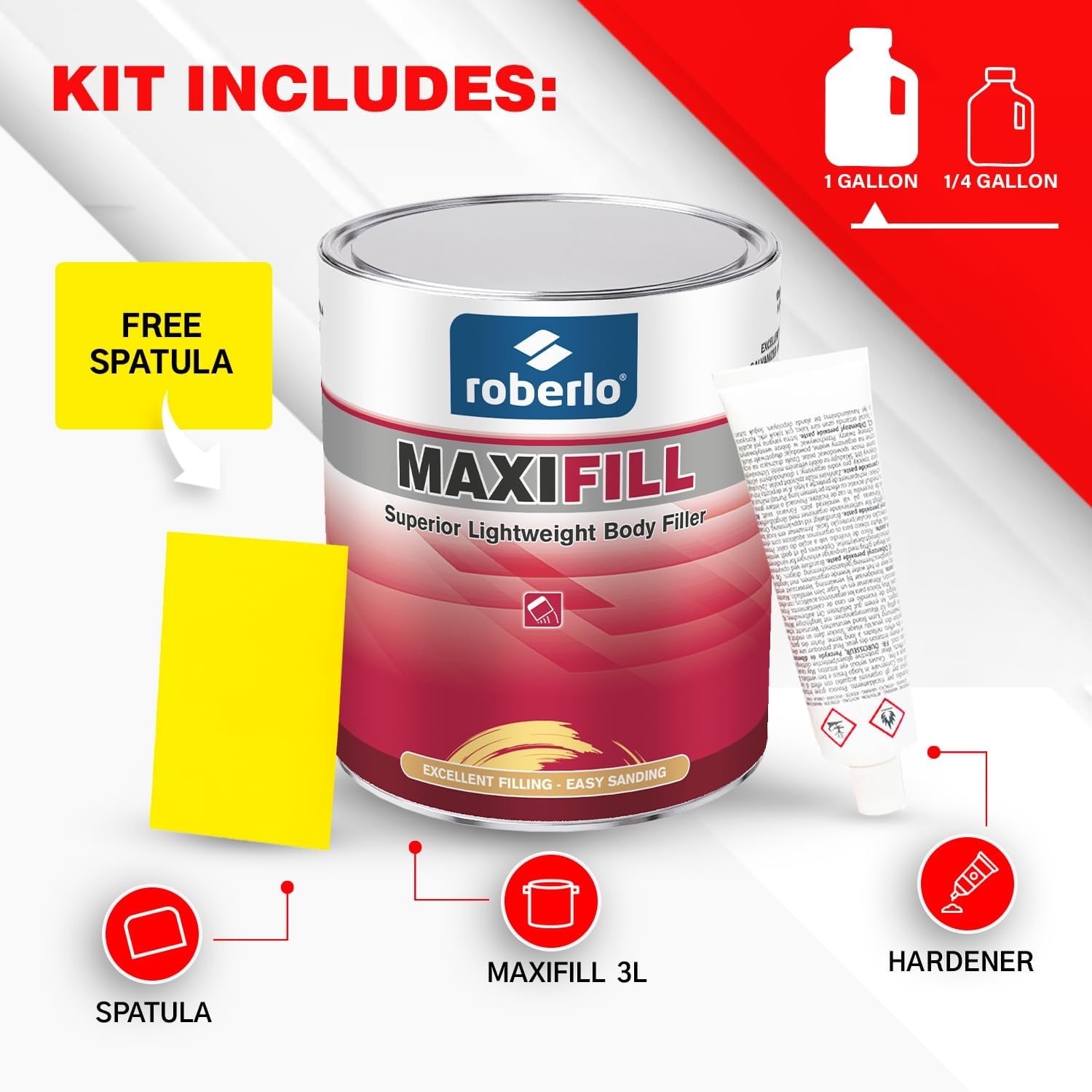 Maxifill Superior Lightweight Body Filler – Easy Sanding & Paintable for Car R