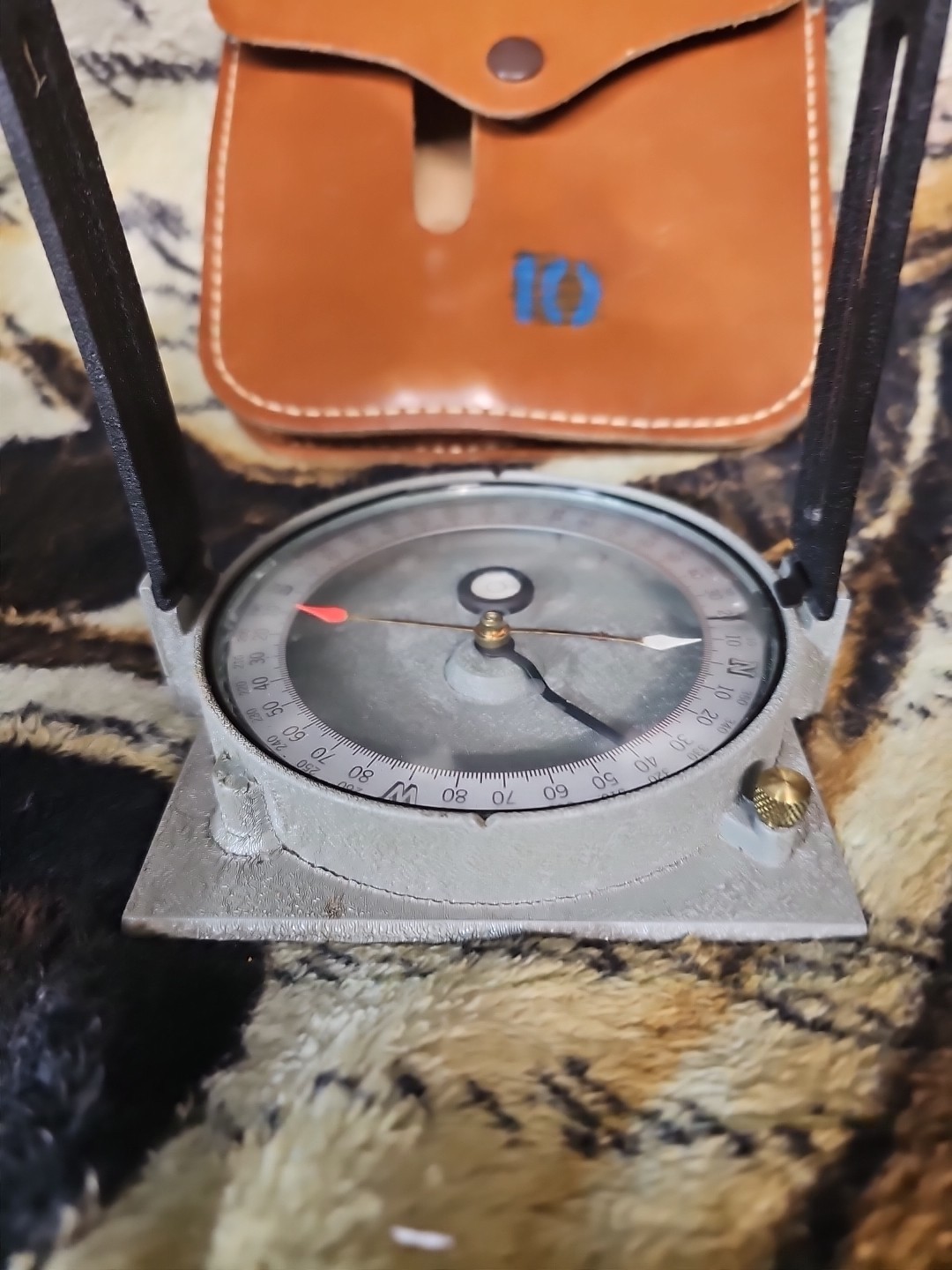 Vintage Antique Surveyors Compass Warren Knight Co Philadelphia PA W/pouch