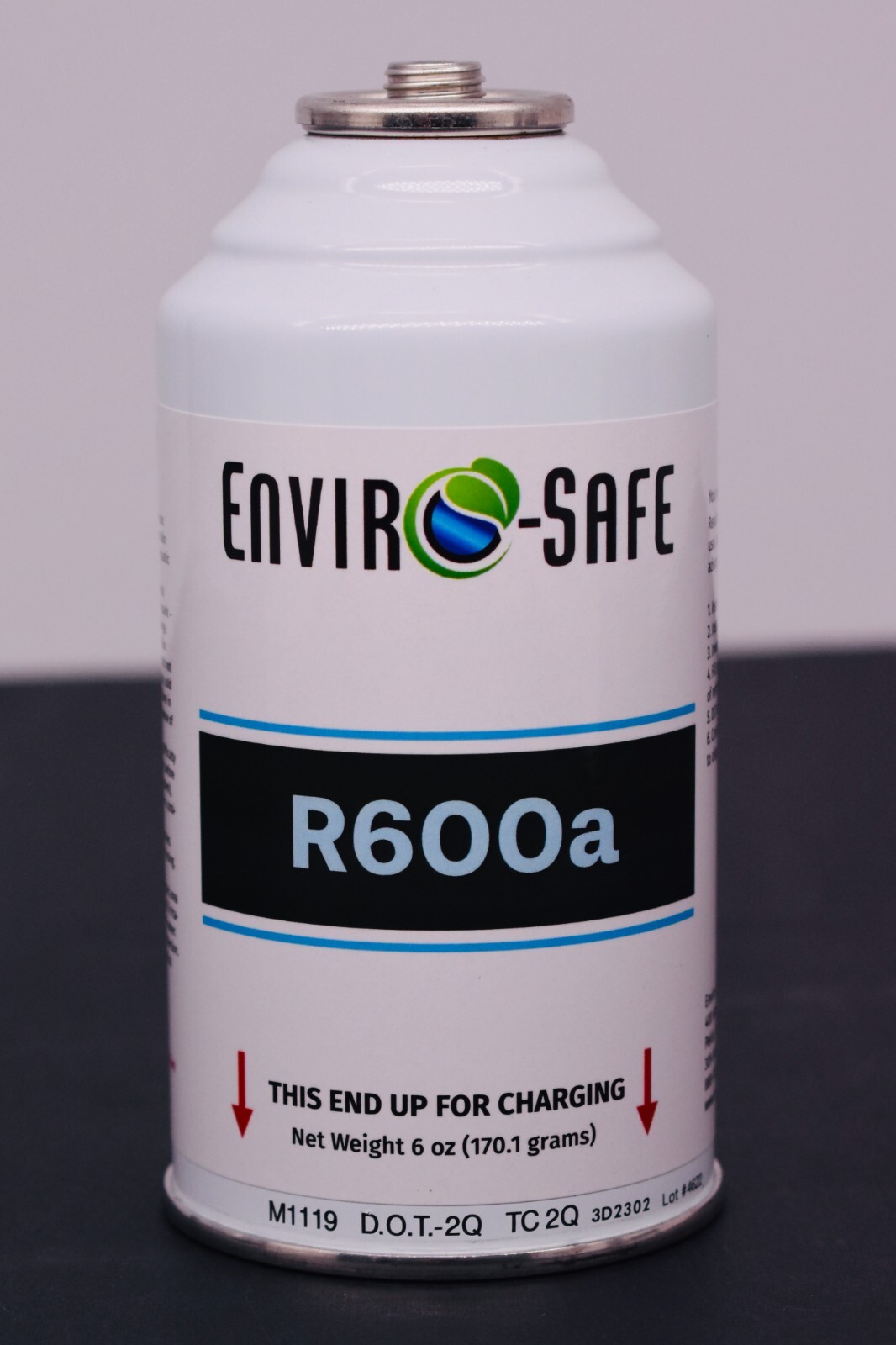 R-600a Refrigerant Inverted Piercing 6 oz Case/6, Brass Gauge