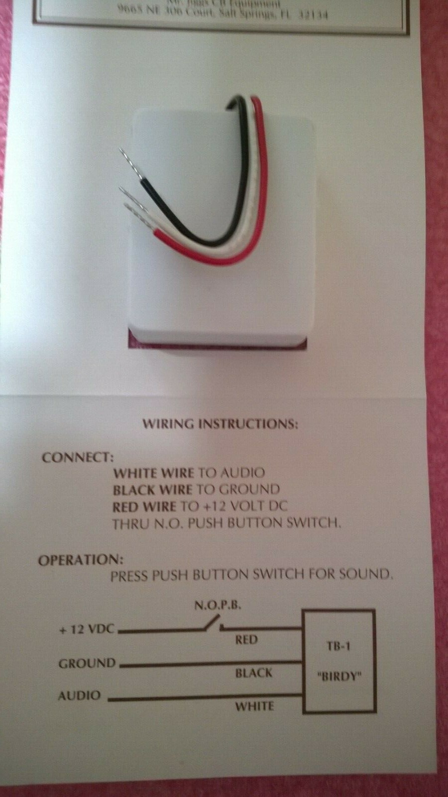 MR JIGGS CB NOISE TOY TB-1 BIRDY MAKES SPACE BIRDY TYPE SOUND NOS