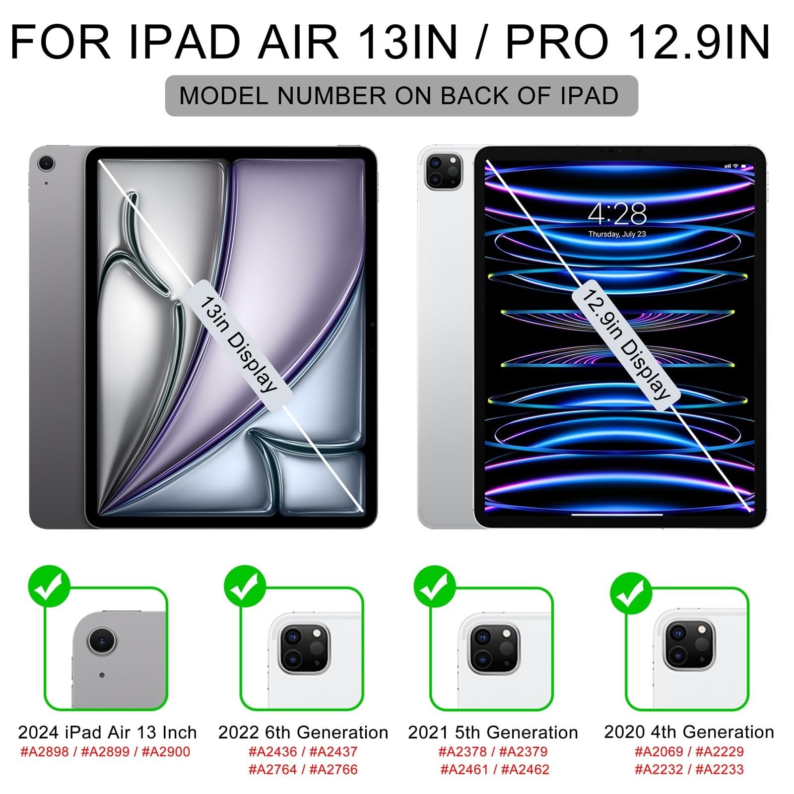 Soke Case for iPad Air 13 Inch M3/M2(2025/2024) & iPad Pro 12.9 Inch 6th/5th ...