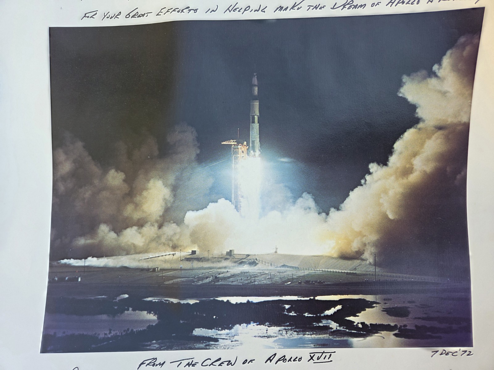 Vintage 1972 NASA Apollo 17 Mission Crew signed Photograph Print Denver Div