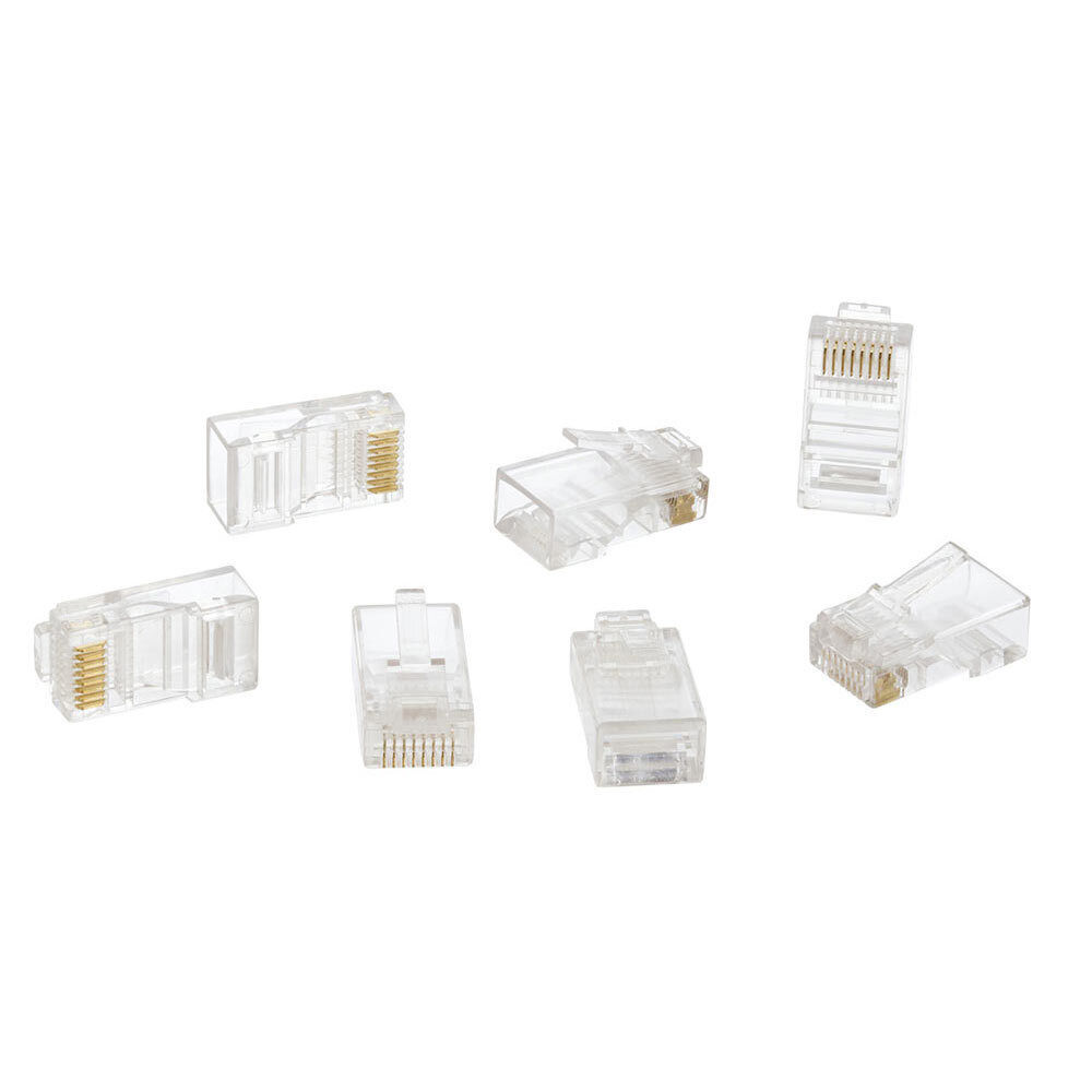 100pcs RJ45 Modular Plugs 8P8C Cat5e Cat6 Ethernet Cable Connector End Plug