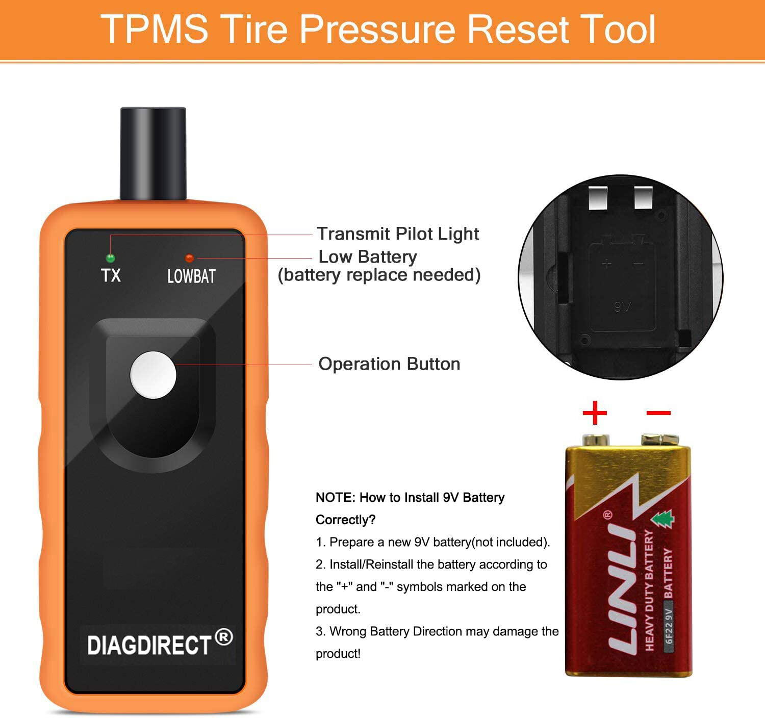 EL-50448 Plus TPMS Reset Tool Relearn Auto Tool Tire Pressure Sensor For Ford GM