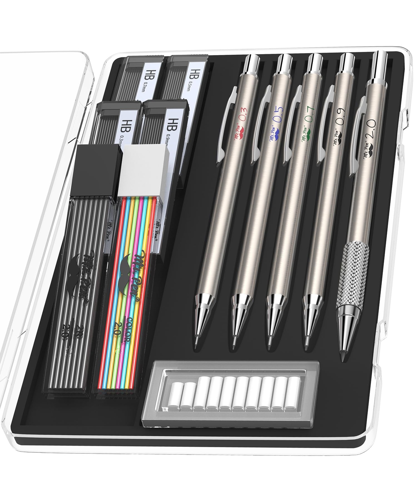 Art Mechanical Pencils Set Metal Drafting Sketching Drawing Pencil Artist Tools