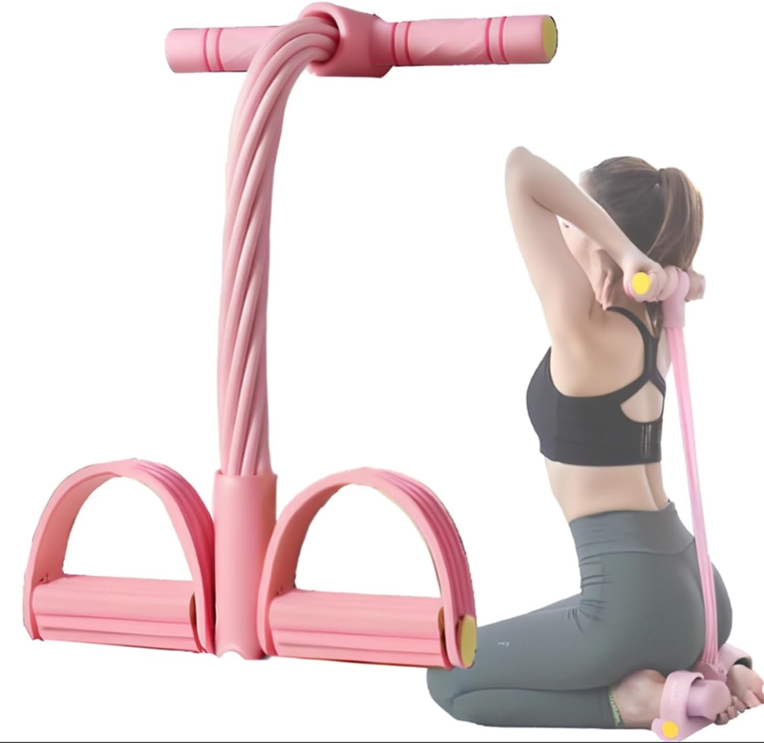 6 Tube Pedal Resistance Device,Exercise Bands with Handles,Pedal Resistance Band