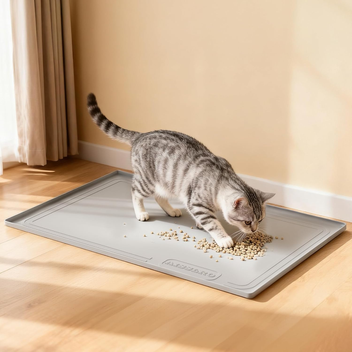 Under Sink Mat 22" X 19", Waterproof Silicone Under Sink Mats for Kitchen, Anti-