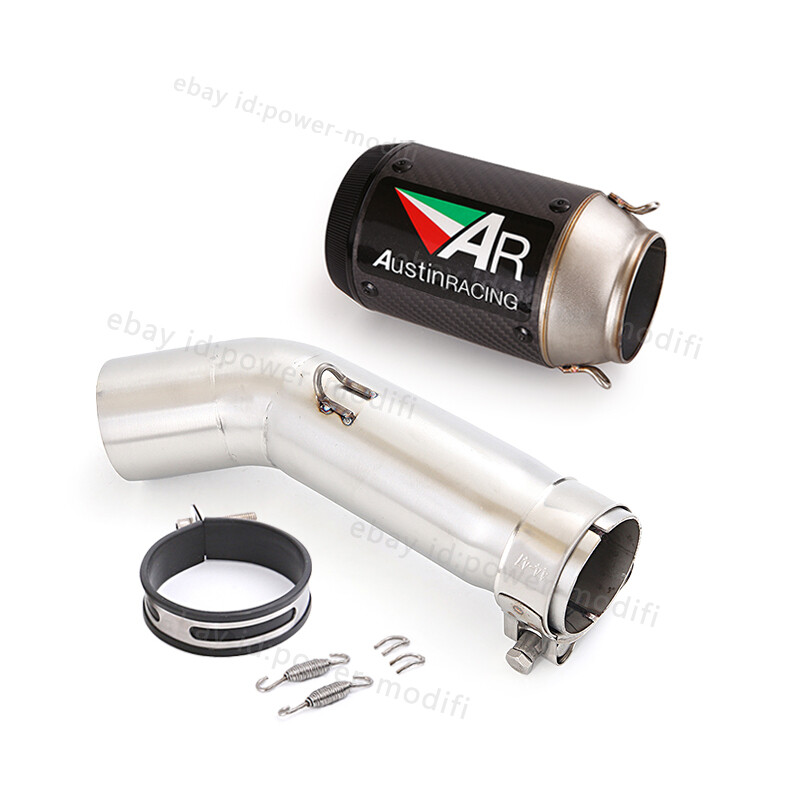 For Suzuki GSXR750 GSXR600 2011-2025 Exhaust System Mid Pipe 51mm Carbon Muffler