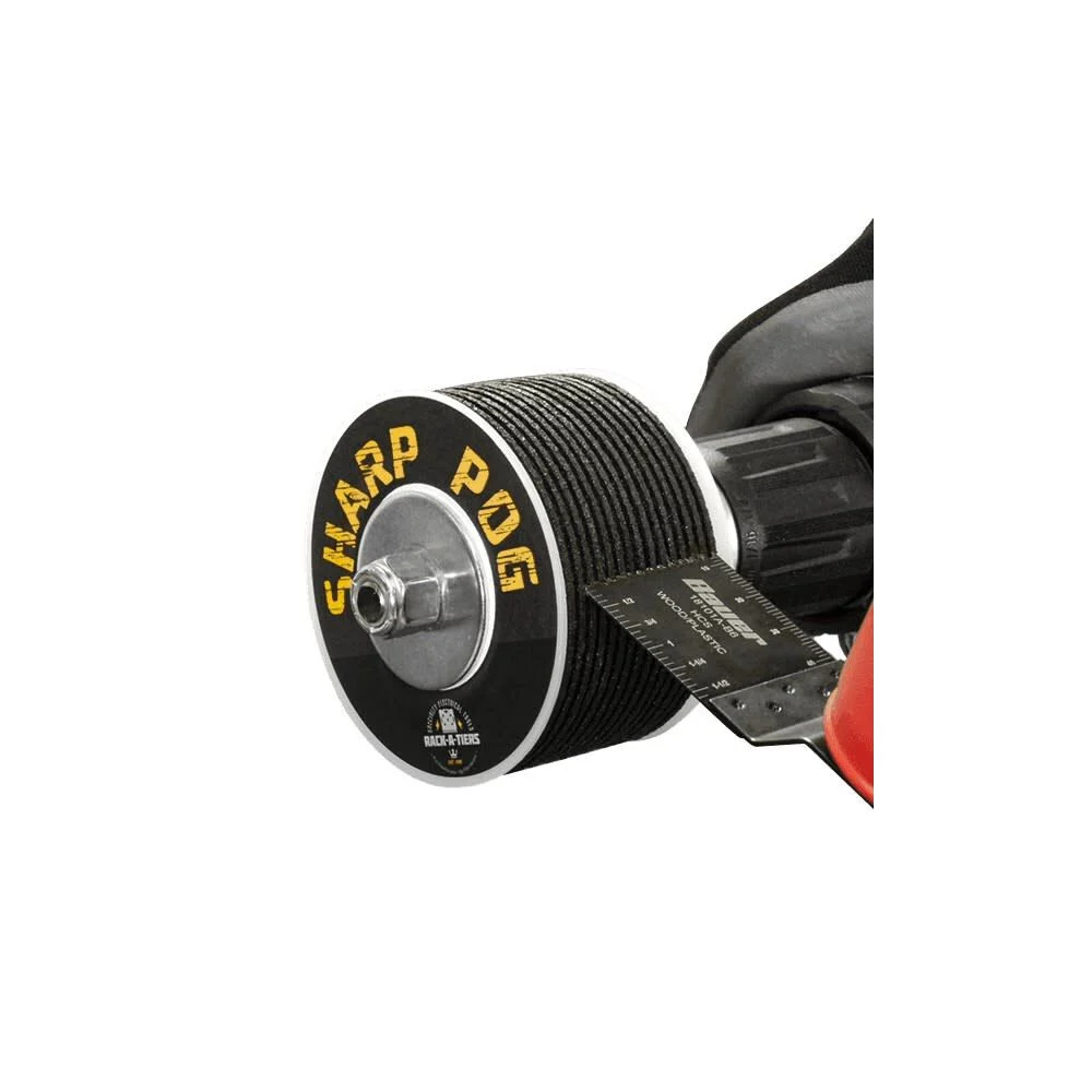 Rack-A-Tiers Sharp Pog Drill Operated Multi-Tool Oscillating Blade Sharpener