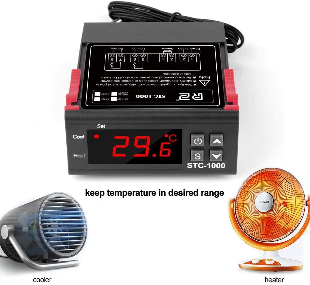 STC-1000 Digital Temperature Controller Thermostat w/ Sensor AC 110V Universal