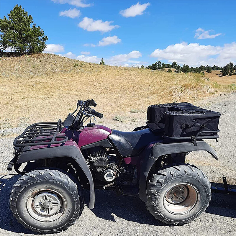 ATV Part Rear Rack Back Seat Storage Pack Luggage Bag Cushion Pad Padded Black