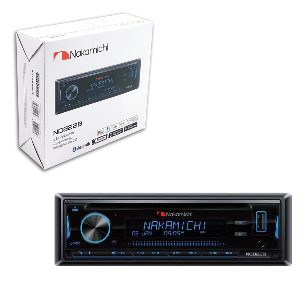 NAKAMICHI NQ822B SINGLE DIN CD USB AUX CAR RECEIVER WITH BLUETOOTH