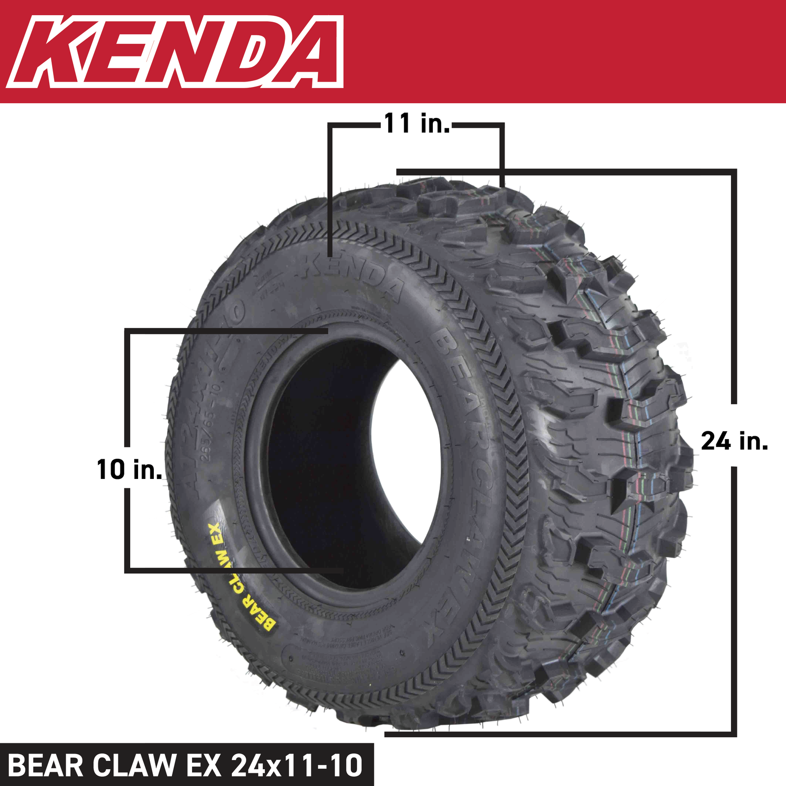 Kenda Bear Claw EX 22x8-10 F 22x11-10 R ATV 6 PLY Tires Bearclaw - 4 Pack Set