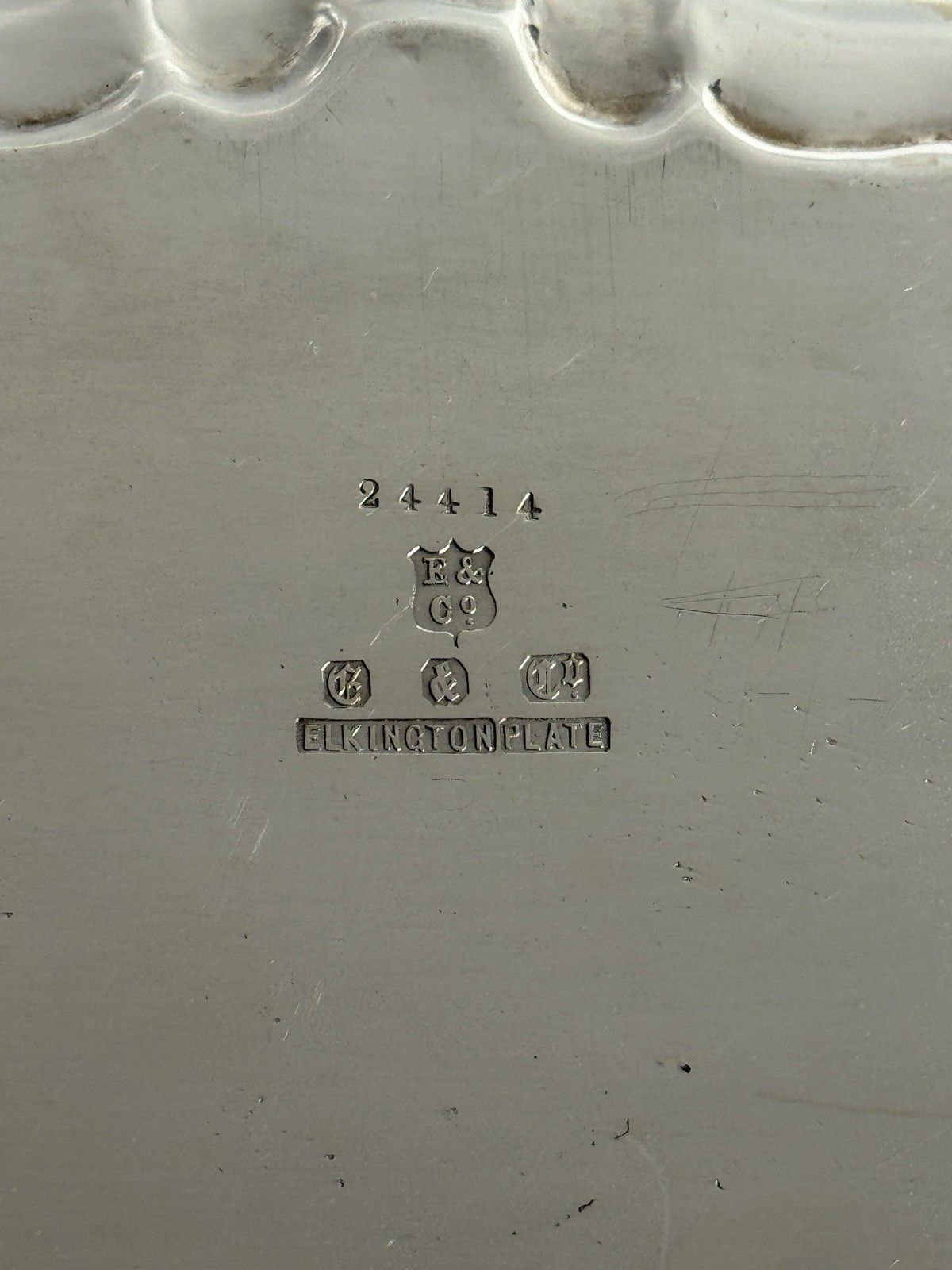 Antique Elkington Silver Plate Salver Tray