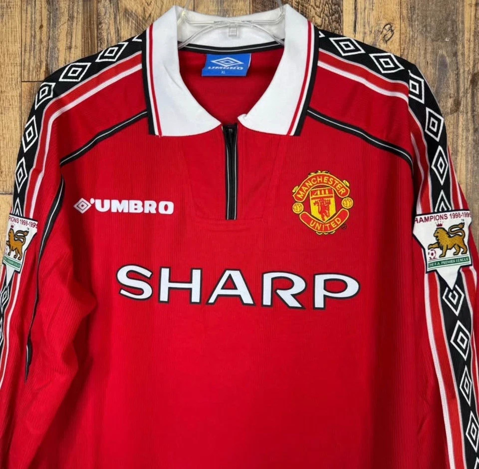 Manchester United 1999-00 Home Men’s XL Football Jersey BECKHAM #7