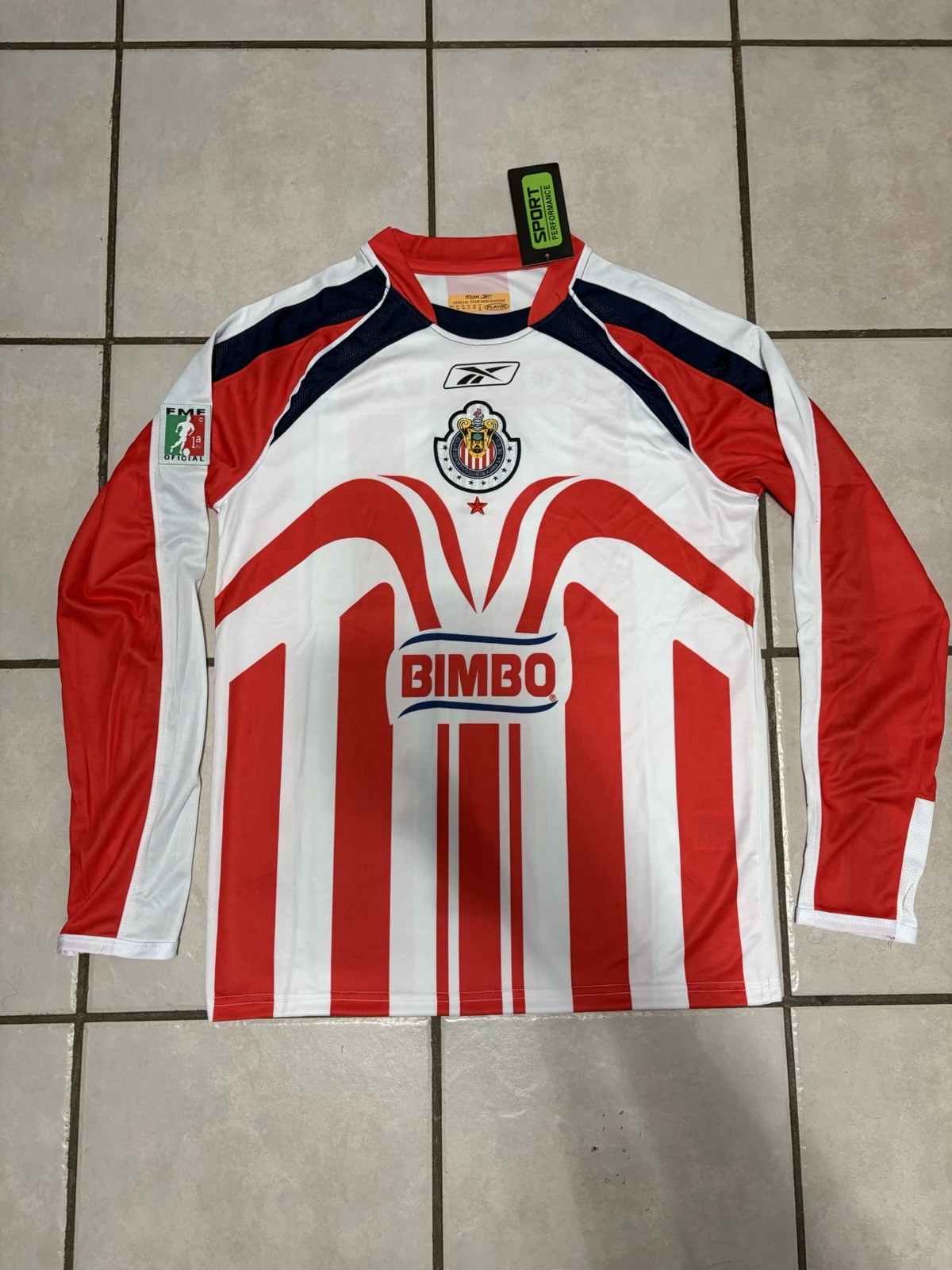 Chivas Del Guadalajara Retro 2006-07 Red Home Long Sleeve Jersey (Sz XL)