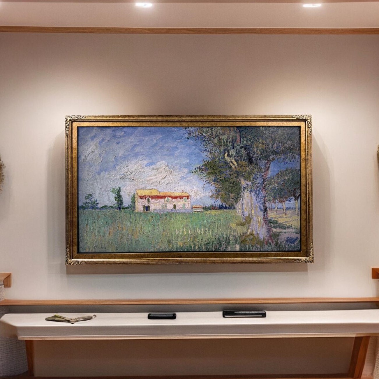 32, 43, 50, 55 inch Ornate frame for Samsung The Frame TV, Marble Gold finish