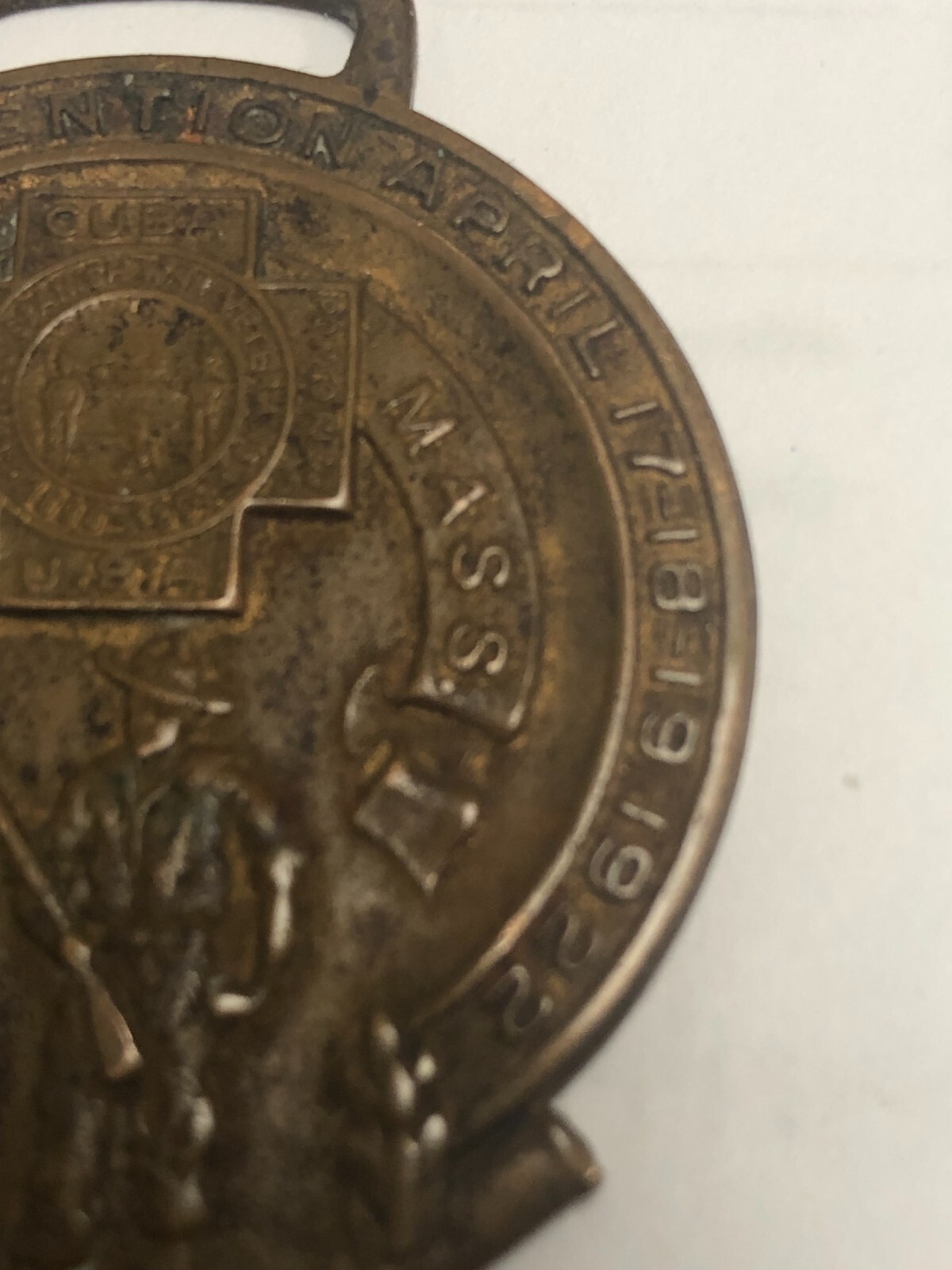 VERY RARE 23rd ANNUAL CONVENTION SPANISH WAR VETERANS MALDEN MASS 1922 MEDAL