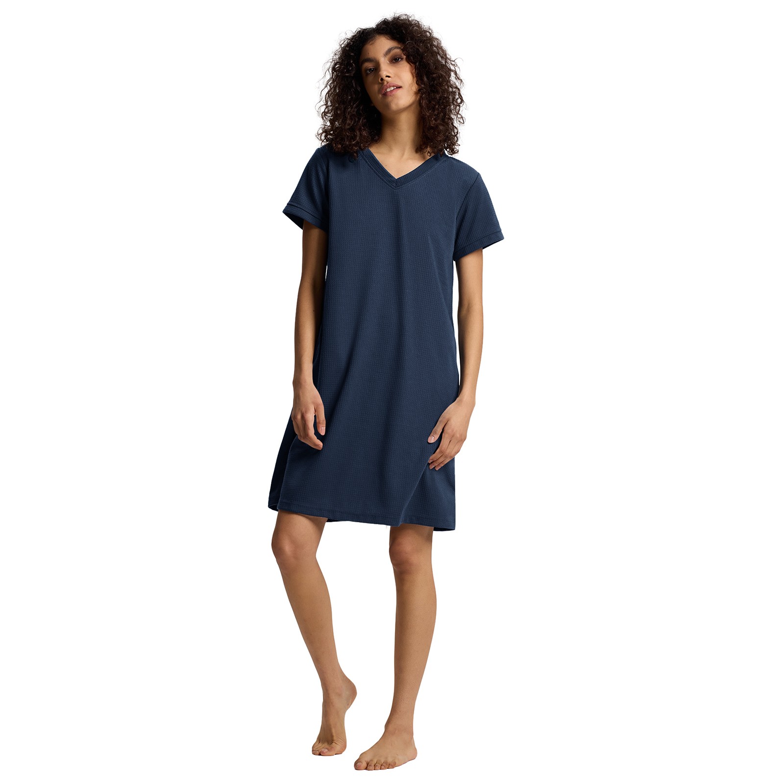 SIORO Women Short Sleeve Nightgowns Comfy Sleepshirt Sleepwear Waffle Loungewear