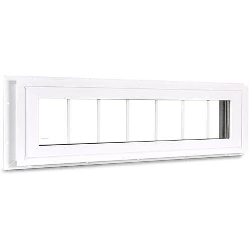 Vinyl Transom Window Double Pane Household Fixed Window with 10" x 48" White