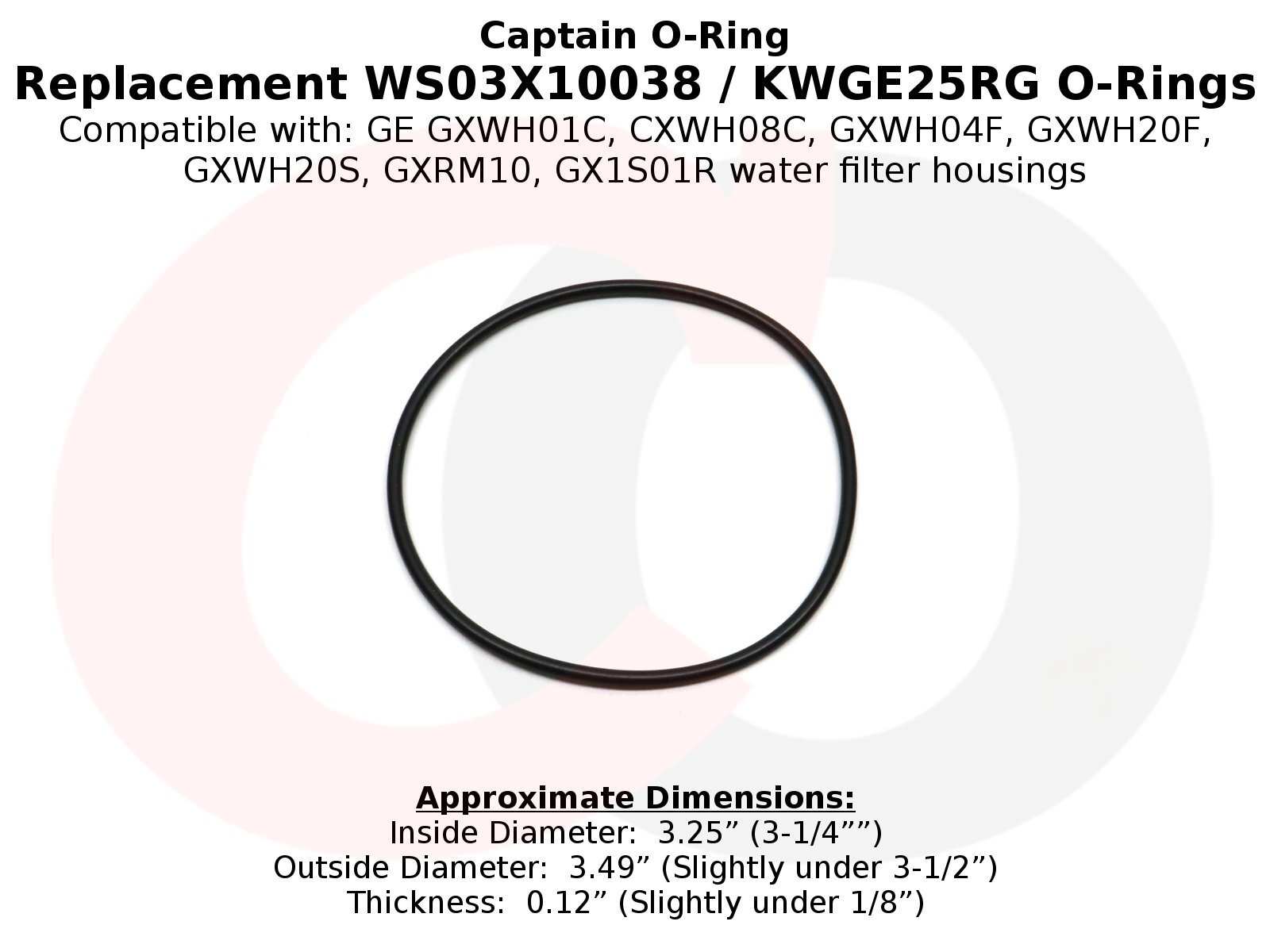 (3 Pack) GE KWGE25RG / WS03X10038 Water Filter O-Ring for GXWH01C, GXWH04F, etc